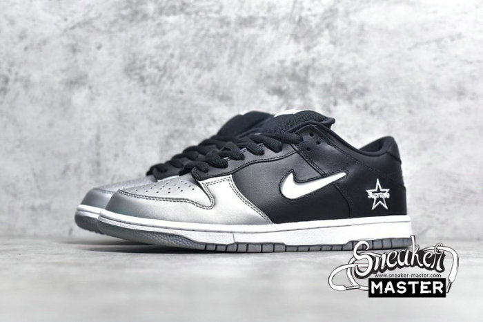 NIKE DUNK SB LOW QS X SUPREME METALLIC SILVER/METALLIC SILVER/BLACK CK3480-001