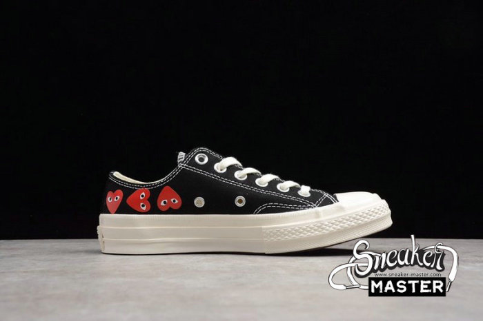 CONVERSE CHUCK TAYLOR ALL-STAR LOW 70S X COMME DES GARÇONS PLAY MULTI HEARTS WHITE/BLACK/RED 162977C