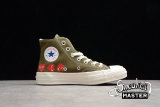 CONVERSE CHUCK TAYLOR ALL-STAR HIGH 70S X COMME DES GARÇONS PLAY MULTI HEARTS BROWN/KHAKI 162973C