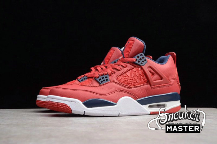 NIKE AIR JORDAN 4 RETRO FIBA GYM RED/WHITE-METALLIC GOLD-OBSIDIAN CI1184-617