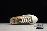 CONVERSE CHUCK TAYLOR 70S LOW TOP MULTI HEART X COMME DES GARÇONS PLAY KHAKHI GREEN/WHITE 162976C