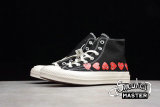 CONVERSE CHUCK TAYLOR ALL-STAR HIGH 70S X COMME DES GARÇONS PLAY MULTI HEARTS WHITE/BLACK 150209C