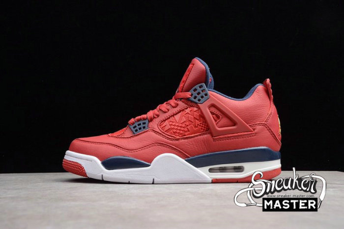 NIKE AIR JORDAN 4 RETRO FIBA GYM RED/WHITE-METALLIC GOLD-OBSIDIAN CI1184-617