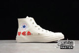 CONVERSE CHUCK TAYLOR ALL-STAR HIGH 70S X COMME DES GARÇONS PLAY MULTI HEARTS WHITE/RED 162972C