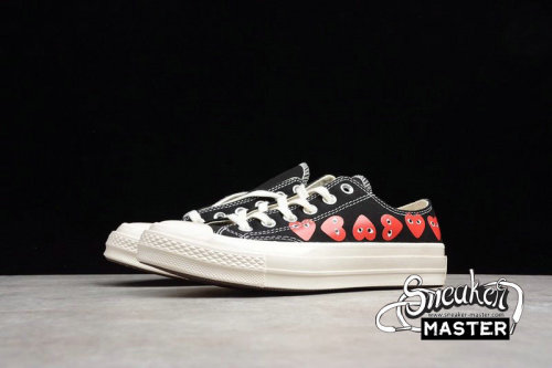 CONVERSE CHUCK TAYLOR ALL-STAR LOW 70S X COMME DES GARÇONS PLAY MULTI HEARTS WHITE/BLACK/RED 162977C
