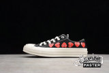 CONVERSE CHUCK TAYLOR ALL-STAR LOW 70S X COMME DES GARÇONS PLAY MULTI HEARTS WHITE/BLACK/RED 162977C