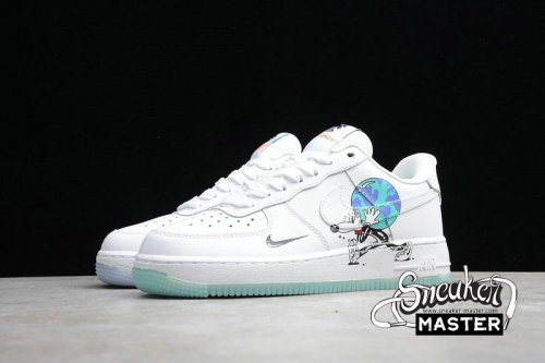 NIKE AIR FORCE 1 LOW FLYLEATHER QS X STEVEN HARRINGTON EARTH DAY WHITE/BLACK-HYPER CRIMSON CI5545-100