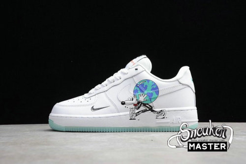 NIKE AIR FORCE 1 LOW FLYLEATHER QS X STEVEN HARRINGTON EARTH DAY WHITE/BLACK-HYPER CRIMSON CI5545-100