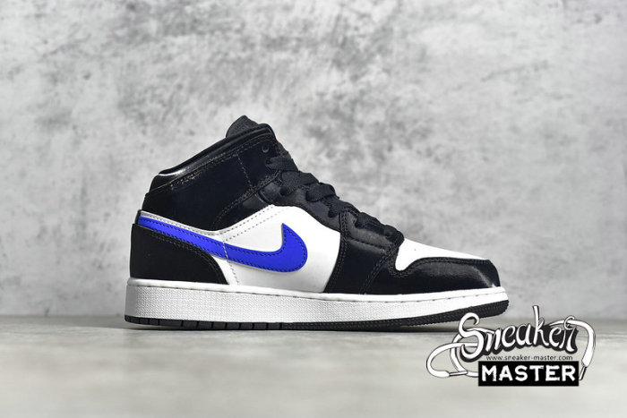 NIKE AIR JORDAN 1 MID GS BLACK/RACER BLUE/WHITE 554725-084