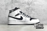 NIKE AIR JORDAN 1 MID WHITE/SILVER/BLACK 554724-121