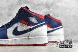 NIKE AIR JORDAN 1 MID GS USA OLYMPIC NAVY BLUE/WHITE/RED BQ6931-104
