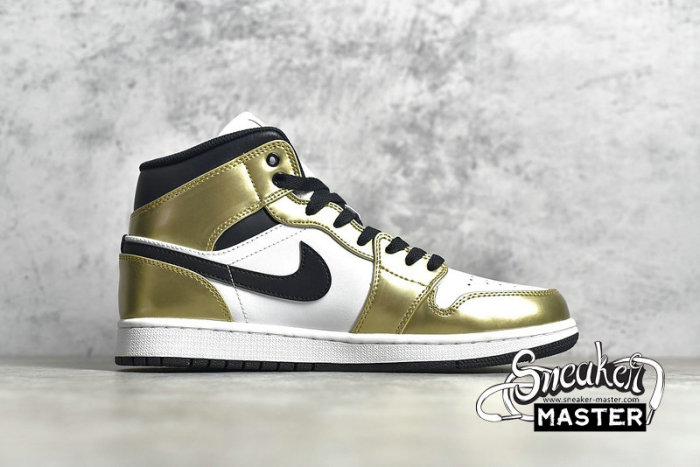 NIKE AIR JORDAN 1 MID SE METALLIC GOLD/BLACK/WHITE/BLACK DC1419-700