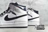 NIKE AIR JORDAN 1 MID WHITE/SILVER/BLACK 554724-121