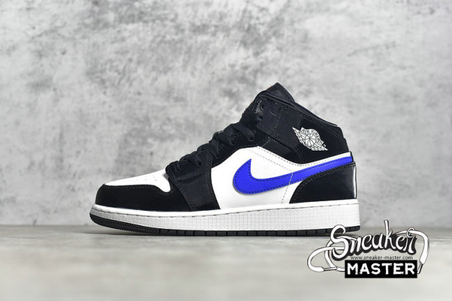 NIKE AIR JORDAN 1 MID GS BLACK/RACER BLUE/WHITE 554725-084