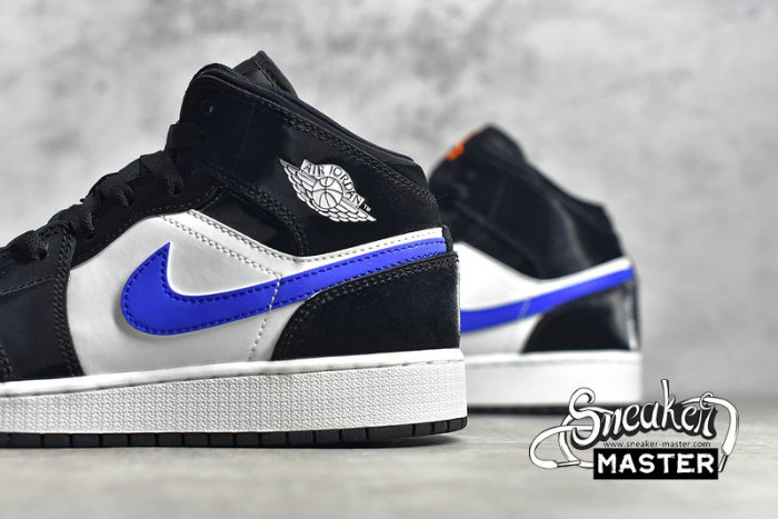 NIKE AIR JORDAN 1 MID GS BLACK/RACER BLUE/WHITE 554725-084