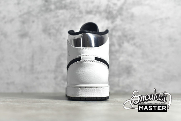 NIKE AIR JORDAN 1 MID WHITE/SILVER/BLACK 554724-121