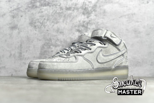 NIKE AIR FORCE 1 MID REIGNING CHAMP GREY/SILVER REFLECTIVE GB1228-185