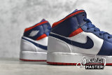 NIKE AIR JORDAN 1 MID GS USA OLYMPIC NAVY BLUE/WHITE/RED BQ6931-104