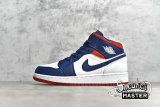 NIKE AIR JORDAN 1 MID GS USA OLYMPIC NAVY BLUE/WHITE/RED BQ6931-104