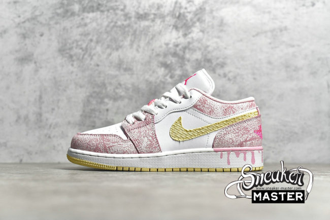 NIKE AIR JORDAN 1 LOW GS STRAWBERRY ICE CREAM ARCTIC PUNCH/PALE VANILLA/WHITE CW7104-601