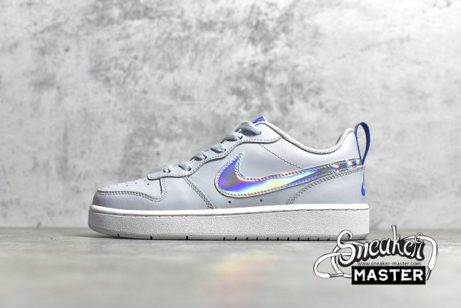 NIKE COURT BOROUGH LOW 2 FP GS BLAU JUNIOR HAZE BLUE/WHITE/SILVER CJ2239-401