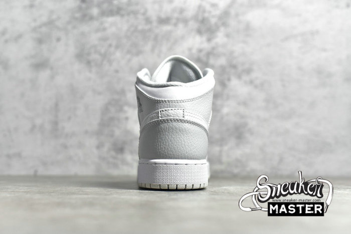 NIKE AIR JORDAN 1 MID SE GS SWOOSH LOGO GREY CAMO WHITE/PHOTON DUST/GREY FOG DD3235-100