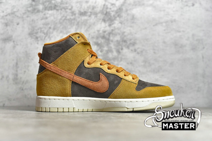 NIKE SB DUNK HIGH PREMIUM DARK CURRY VELVET BROWN/DARK RUSSET/DARK CURRY/SAIL DD1401-200