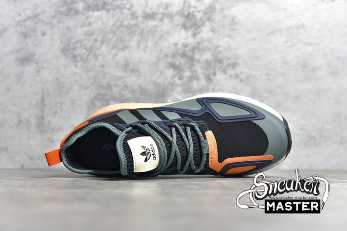 ADIDAS ZX 2K BOOST SHOES CORE BLACK/TECH EMERALD/COLLEGIATE NAVY FZ0218