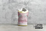 NIKE AIR JORDAN 1 MID SE GS PAINT DRIP WHITE/ARCTIC PUNCH/PALE VANILLA/GREEN GLOW DD1666-100