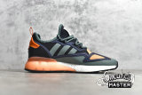 ADIDAS ZX 2K BOOST SHOES CORE BLACK/TECH EMERALD/COLLEGIATE NAVY FZ0218