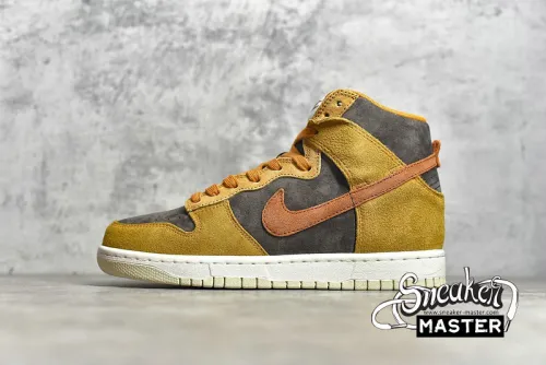 NIKE SB DUNK HIGH PREMIUM DARK CURRY VELVET BROWN/DARK RUSSET/DARK CURRY/SAIL DD1401-200