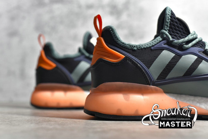 ADIDAS ZX 2K BOOST SHOES CORE BLACK/TECH EMERALD/COLLEGIATE NAVY FZ0218