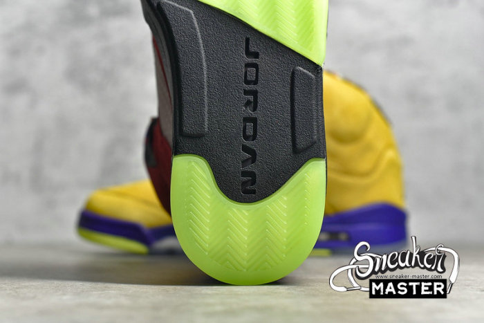 NIKE AIR JORDAN 5 RETRO SE WHAT THE VARSITY MAIZE/COURT PURPLE/GHOST GREEN/SOLAR ORANGE CZ5725-700