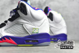 NIKE AIR JORDAN 5 RETRO ALTERNATE BEL-AIR WHITE/COURT PURPLE/RACER PINK/GHOST GREEN DB3335-100