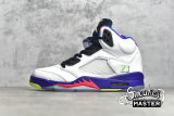 NIKE AIR JORDAN 5 RETRO ALTERNATE BEL-AIR WHITE/COURT PURPLE/RACER PINK/GHOST GREEN DB3335-100