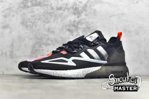 ADIDAS ZX 2K BOOST SHOES CORE BLACK/HALO SILVER/GLOW BLUE FY5724