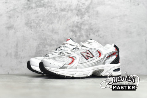 NEW BALANCE 530 V2 RETRO RUNNING SHOES WHITE/SILVER/RED MR530SA