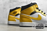 NIKE AIR JORDAN 1 MID WHITE/BLACK/UNIVERSITY GOLD 554724-170