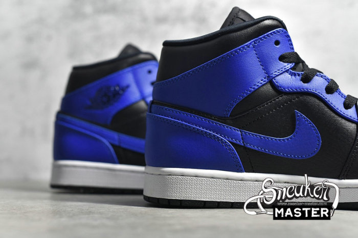 NIKE AIR JORDAN 1 MID HYPER ROYAL BLACK/HYPER ROYAL/WHITE 554724-077