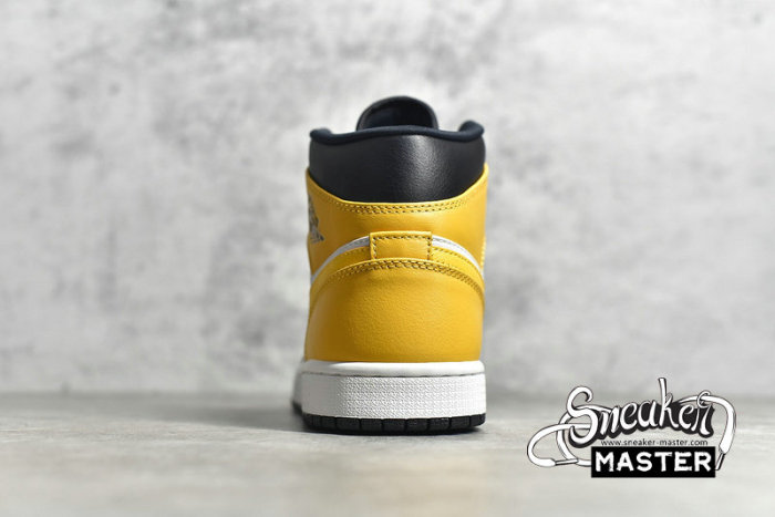 NIKE AIR JORDAN 1 MID WHITE/BLACK/UNIVERSITY GOLD 554724-170
