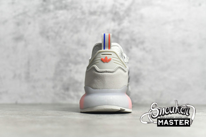 ADIDAS ZX 2K BOOST SHOES GREY ONE/SILVER METALLIC/SOLAR RED FX7028