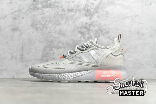 ADIDAS ZX 2K BOOST SHOES GREY ONE/SILVER METALLIC/SOLAR RED FX7028