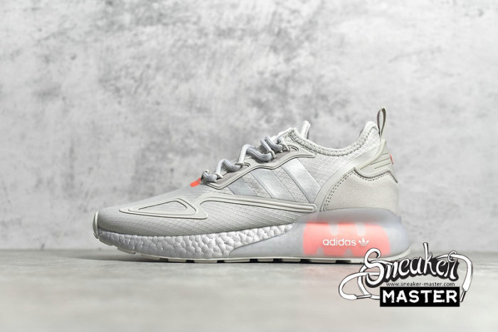 ADIDAS ZX 2K BOOST SHOES GREY ONE/SILVER METALLIC/SOLAR RED FX7028