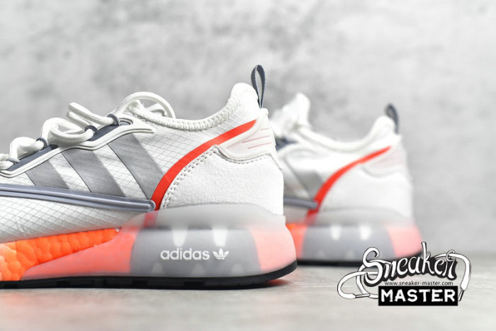 ADIDAS ZX 2K BOOST SHOES CLOUD WHITE/METALLIC SILVER/GLOW BLUE FY5725
