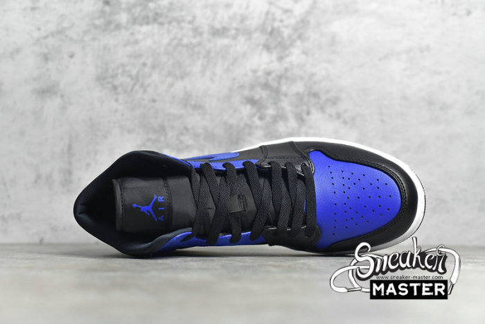 NIKE AIR JORDAN 1 MID HYPER ROYAL BLACK/HYPER ROYAL/WHITE 554724-077