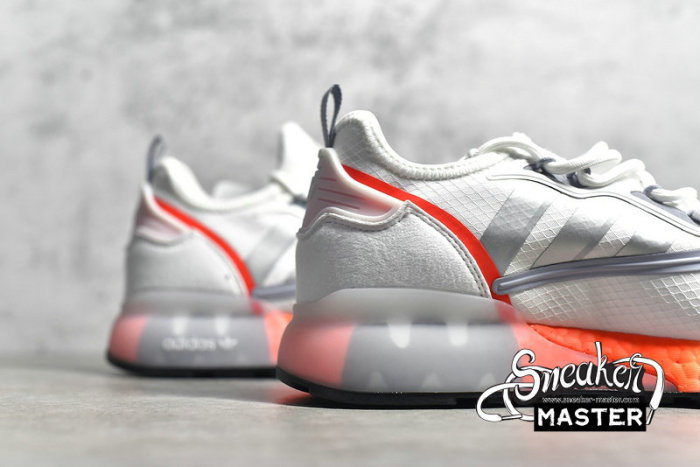 ADIDAS ZX 2K BOOST SHOES CLOUD WHITE/METALLIC SILVER/GLOW BLUE FY5725