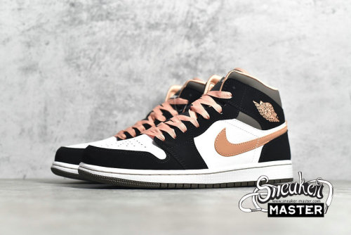 NIKE AIR JORDAN 1 MID SE PEACH MOCHA WHITE/APRICOT/AGATE/BLACK DH0210-100