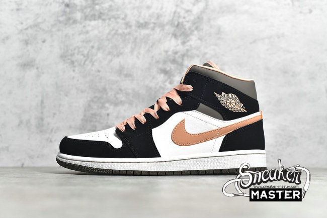 NIKE AIR JORDAN 1 MID SE PEACH MOCHA WHITE/APRICOT/AGATE/BLACK DH0210-100