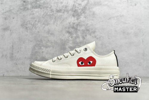 CONVERSE CHUCK TAYLOR ALL STAR 70S LOW PLAY X COMME DES GARÇONS WHITE/WHITE/RED 150207C