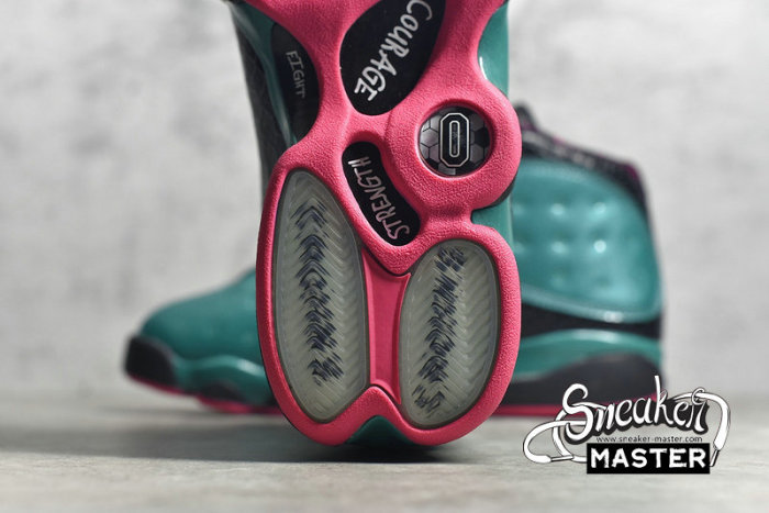 NIKE AIR JORDAN 13 RETRO DOERNBECHER EMERALD GREEN/VOLT ICE/BLACK/DYNAMIC PINK 836405-305